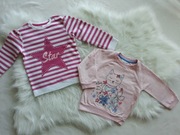 Zestaw 2 szt różowa bluza bluzka dziewczęca 92/98 