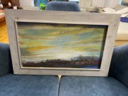 Obraz olejny na płótnie niebo świt zmierzch nastrojowy niebo 66x42cm