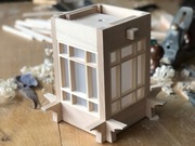 Lampa Japońska - drewniana, Shoji, kumiko