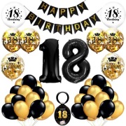 Zestaw dekoracji na 18 urodziny baner balony