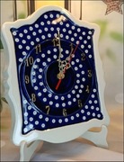 Zegar  ceramiczny ścienny wiszący Bolesławiec ceramika Z.C. Bolesławiec