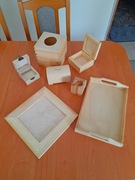 Zestaw drewnianych elementów do decoupage