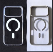 Etui/case klasyczne przezroczyste i szare z MagSafe na iPhone'a 17 pro max