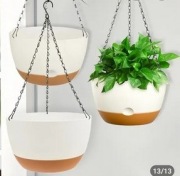 Doniczka, donica ,wisząca, łańcuszek komplet 3 sztuki