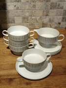 Filiżanki z talerzykami + sosjerka Rosenthal Studio-Linie Berlin