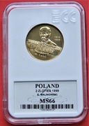 2 Złote  1999 r -  Ernest Malinowski     GCN   MS 66 !!