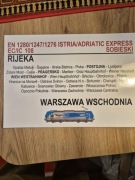 Tablica EC/IC Sobieski Rijeka – Warszawa Wschodnia 
