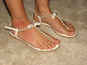 **Śliczne sandałki perełki cyrkonie 36