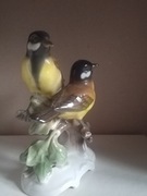 Figurka porcelanowa, Rosenthal proj. H. Meisel.Sikorki na gałązce.