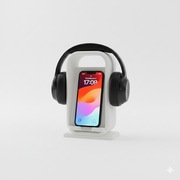 Stojak 2w1: Uchwyt na Słuchawki + Podstawka na Telefon