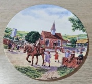 ROYAL DOULTON Talerz ozdobny porcelanowy w pudełku Certyfikat wieś konie