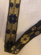 tasiemka, lamówka, zlota, niebieska ozdobna