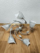 Żyrandol wiszący sufitowy srebrny mat matowy błyszczący 