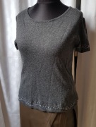 szary sweter wiskoza  z kaszmirem krótki rękaw