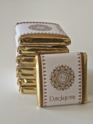 Czekoladki komunijne złote dla gości "Dziekujemy"