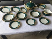 Porcelana ,, Krzysztof,,Serwis obiadowy 12 osobowy Fryderyka złoty liść ma