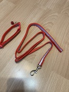 Obroża i smycz czerwona odblaskowa dla kota, psa, zwierząt domowych.