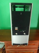 Obudowa komputerowa ATX Tower retro, srebrno-czarna, bez zasilacza