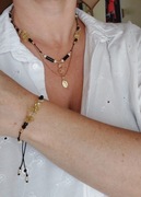 Komplet, zestaw naszyjnik i bransoletka z kamieni. 