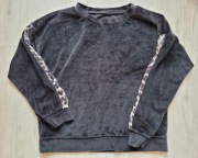 Dres welurowy z dodatkiem panterki 