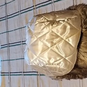 Czapka damska zimowa"uszatka" biała z szarym futerkiem XL.