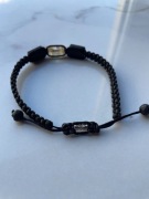BRANSOLETA sznurek CYTRYN TURMALIN lawa 19 cm czarna [B785]