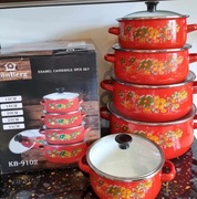 Garnki emaliowane 5 sztuk