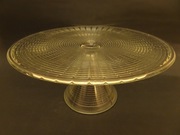 Hortensja, patera szklana kratka, nr kat. H22-1, szkło PRL, vintage