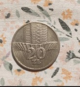 Moneta z PRL-u 20 zł 1974 r. Kłosy bez znaku menniczego 