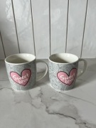 Kubek kubki w serca serduszka Sweet Love różowe szare