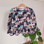 Bluzka 110 z falbankami jednorożcem falbanki jednorożec