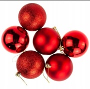 Bombki 6szt. czerwone mix.