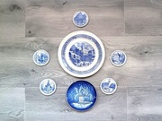 Zestaw 7 talerzy(Vinted)- jeden większy, drugi mniejszy i 5 małych