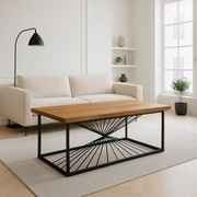 Stół loftowy dębowy 3 cm / konstrukcja stalowa harfa / duży 180x90 cm