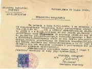 Kpl. ciekawych  dok z1945/52-świadectwo moralności, ślubowanie i inne-8 szt