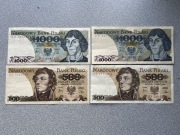 Banknoty 2 x 500 zł 1982r. Kościuszko 2x 1000 zł Kopernik 1982r. PRL ładne
