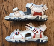 BARTEK komfortowe skórzane sandały sandałki na rzepy beżowe rozmiar 30