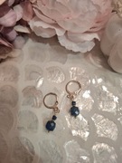 Kolczyki handmade z naturalnych kamieni hematyt  lapis lazuli 