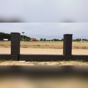 Ala klinkier, ogrodzenie, kamień, slupki, murki