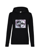 bluza czarna z kapturem serce 