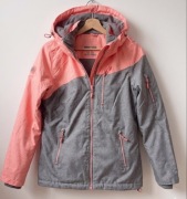 Kurtka wiosenna sportowa turystyczna Cropp damska z kapturem neon szary M