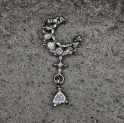 Ozdoby 3d, biżuteria z cyrkoniami, charms - księżyc, gothic moon, 1szt.