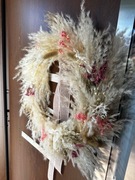 Wianek z trawy pampasowy 40 cm 