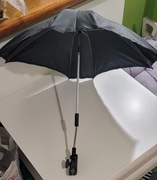 Czarna parasolka do wózka z uchwytem stan idealny jak nowa