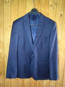 Marynarka granatowa garniturowa wełna 176 / 96 / 82