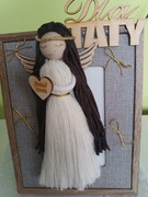 Anioł stróż na ramce hand made jako prezent na Dzień taty 