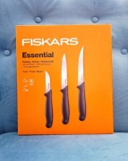 Fiskars essential super zestaw 3 noży ,stal nierdzewna * idealne na prezent