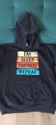 BLUZA Z KAPTUREM dla gracze EAT SLEEP FORTNITE REPEAT 158 12-14 LAT
