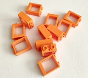Klocek okno 2x2 rama+szyba pomarańczowy - 20 szt.