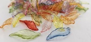 Promocja 200szt Koraliki liście 29x10mm listki akrylowe transparentne Mix